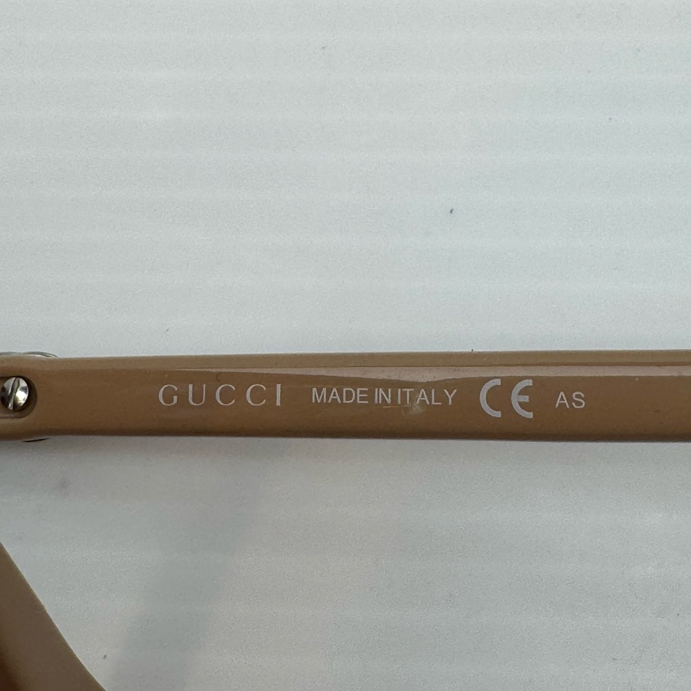 GUCCI EYEGLASSES GG 3200 310 140 TRANSPARENT GREEN & NUDE BEIGE Semi Cat Eye - Picture 8 of 16